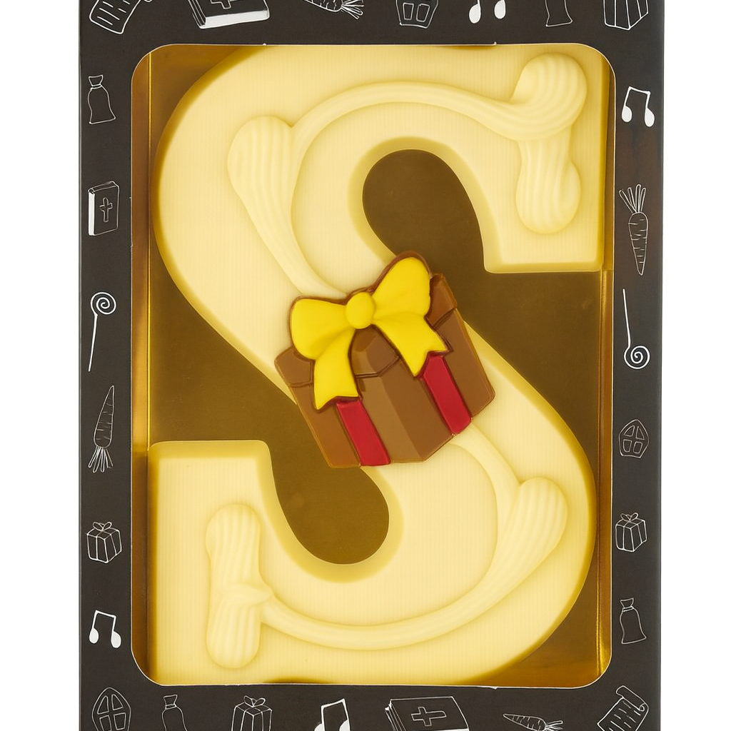 Witte Chocoladeletter S